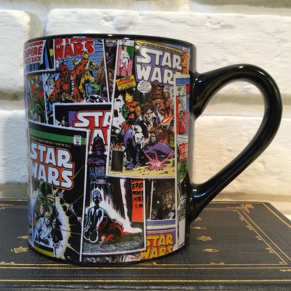 Star Wars Ceramic Mug Black Multi-Color Comic Book Design 14oz - Picture 2 of 5